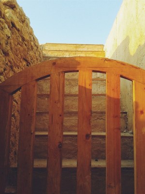 Some parts of the ruins were reconstructed as part of the restoration just like this little wooden gate.
